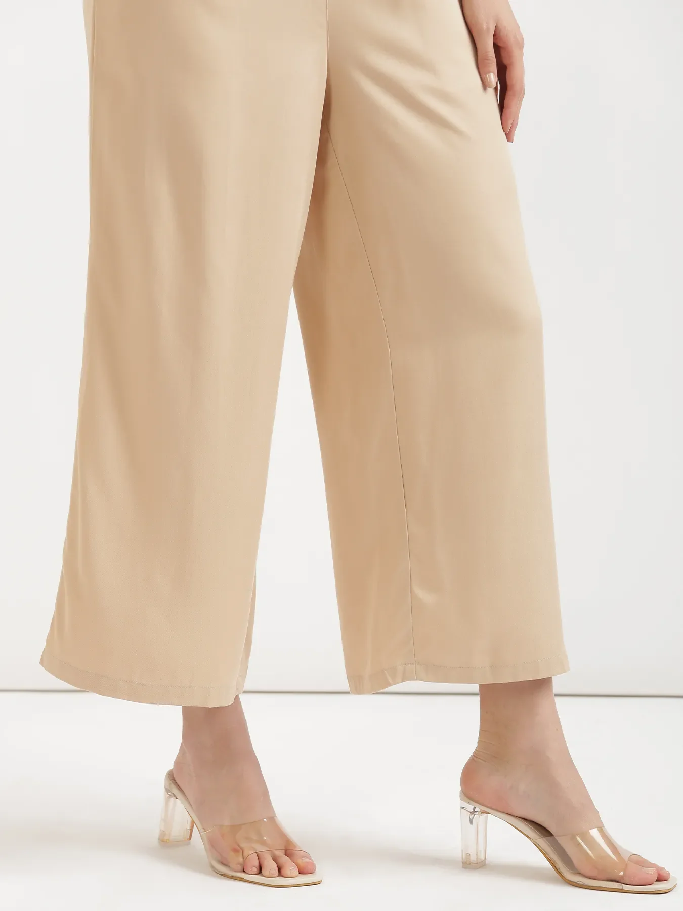 Women Beige Viscose Palazzo Pant - Image 12