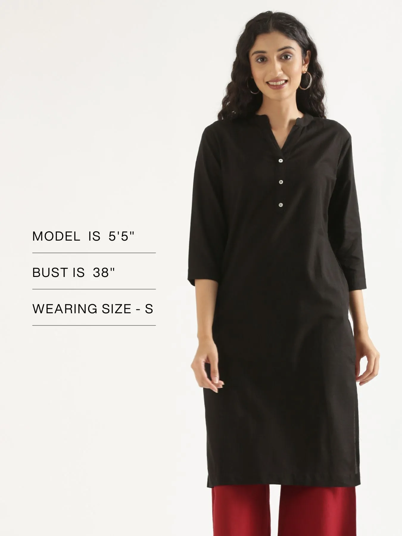 Women Black Airy Linen Long Kurta - Image 14