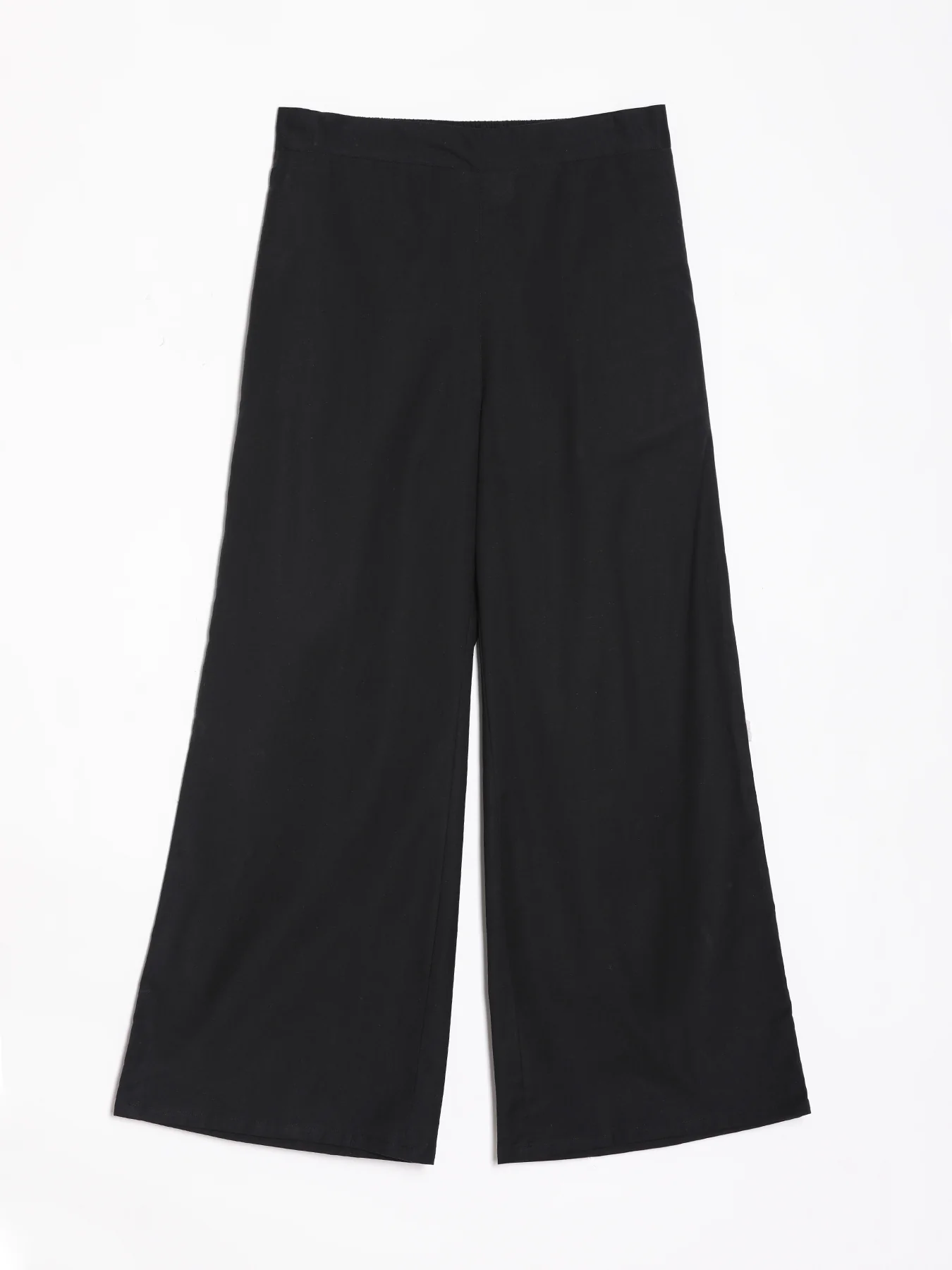 Women Black Airy Linen Wide Leg Pant - Image 14