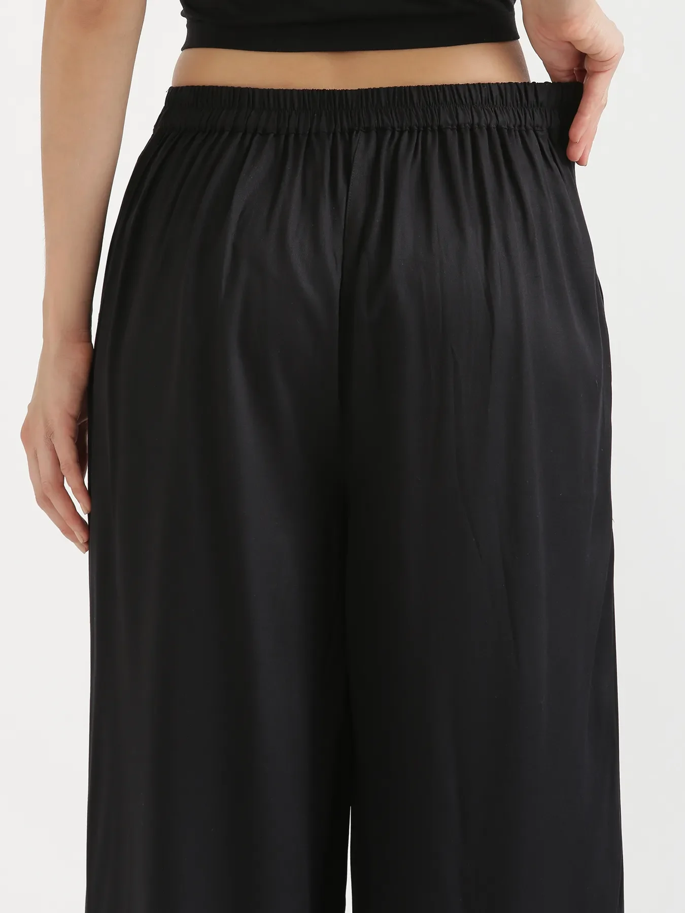 Women Black Viscose Palazzo Pant - Image 10