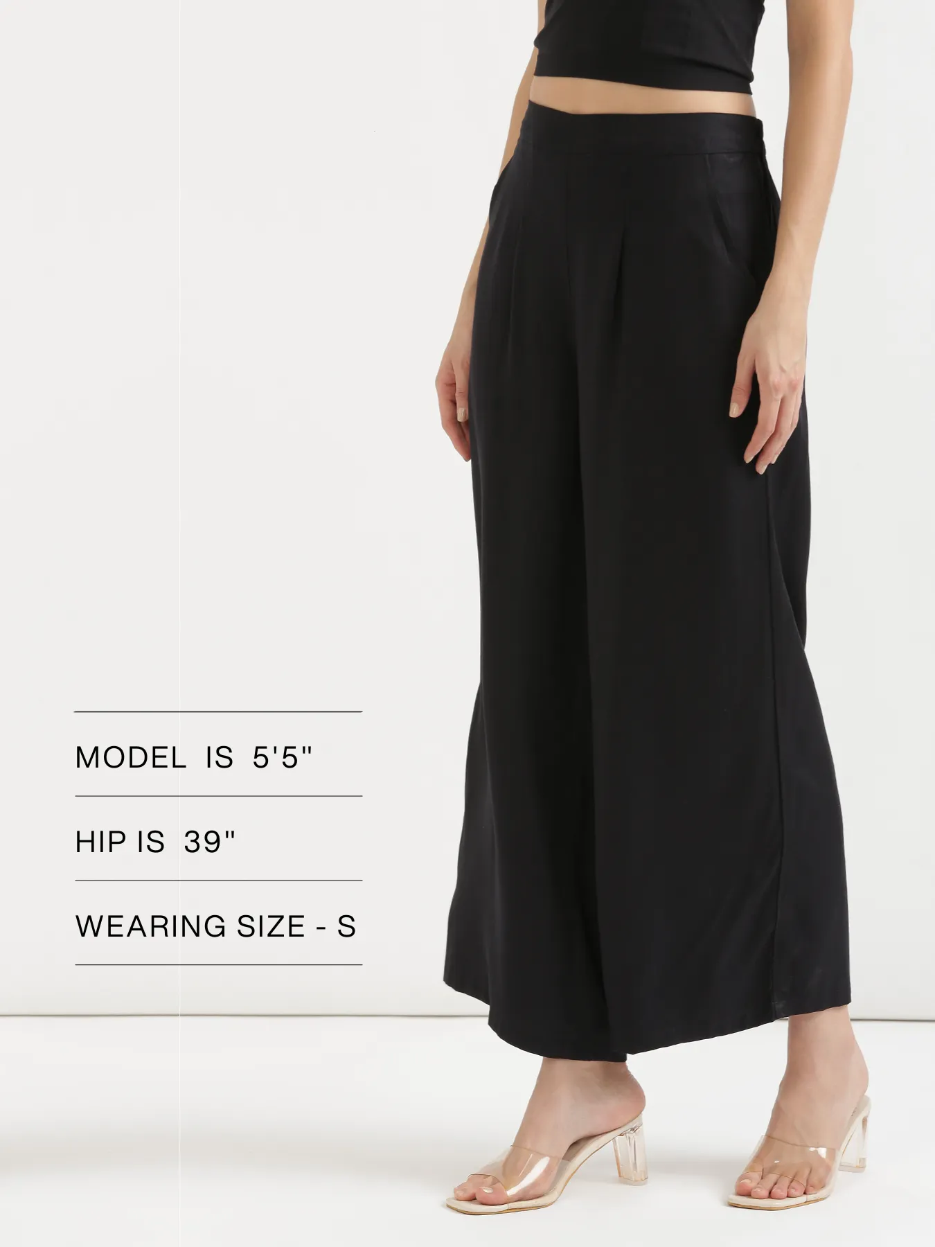 Women Black Viscose Palazzo Pant - Image 13