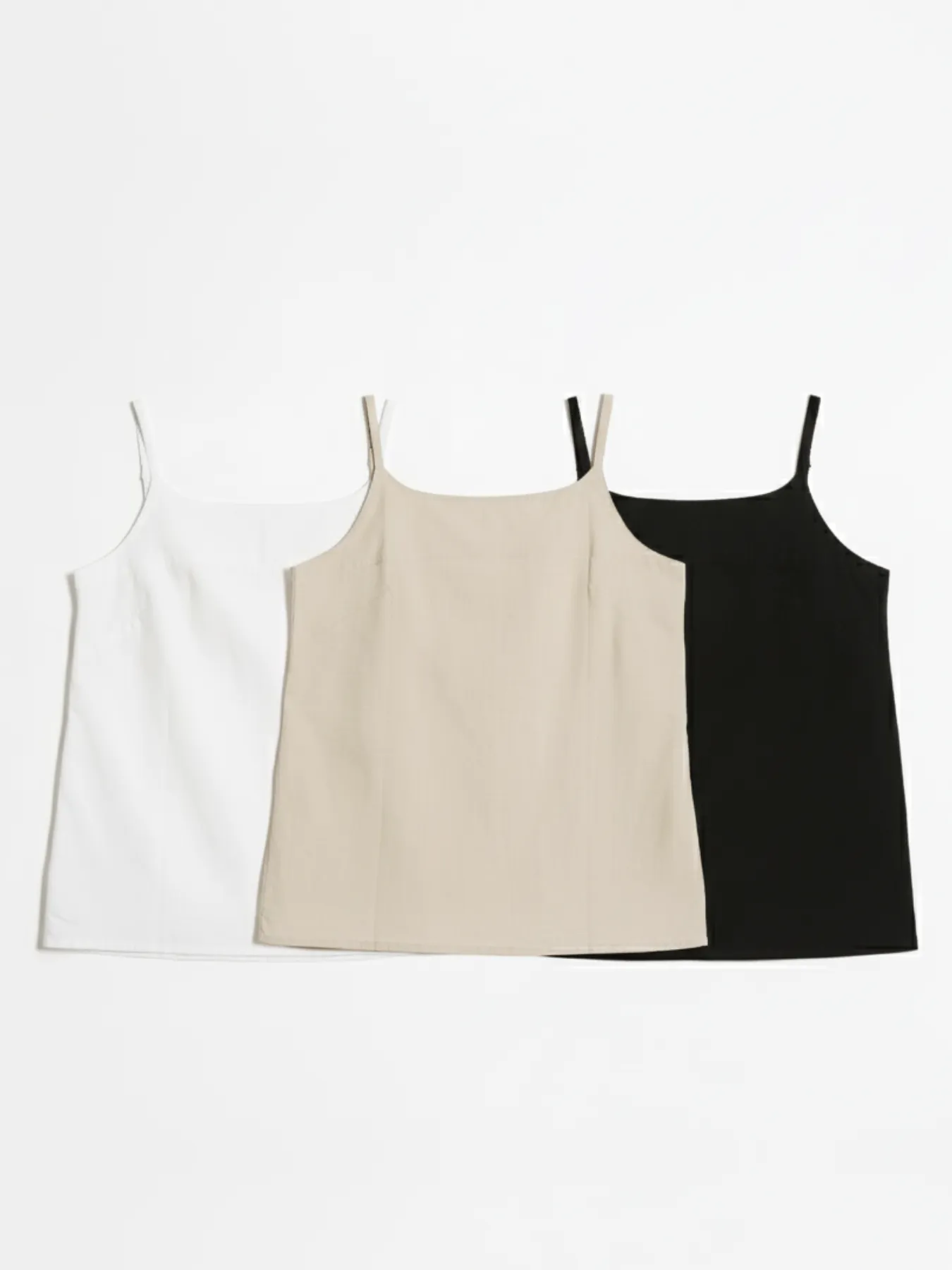 Black , White & Nude Cotton Camisole Top