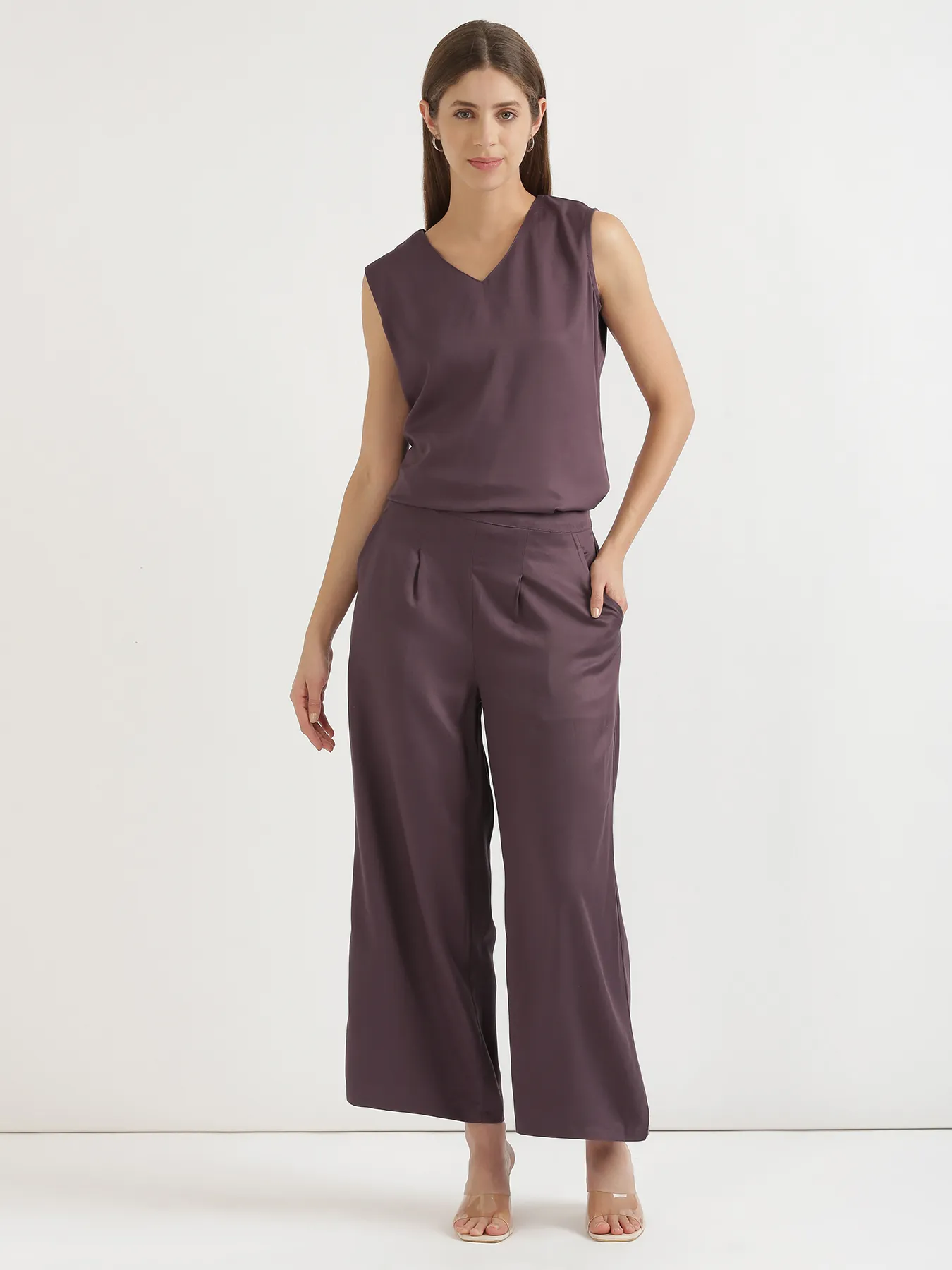 Women Brinjal Viscose Palazzo Pant - Image 10