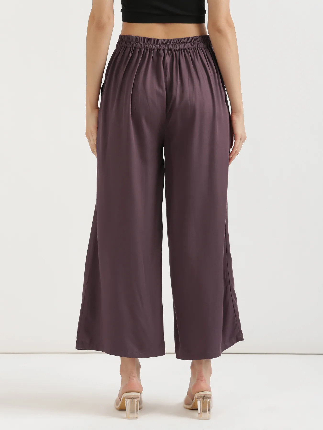 Women Brinjal Viscose Palazzo Pant - Image 11