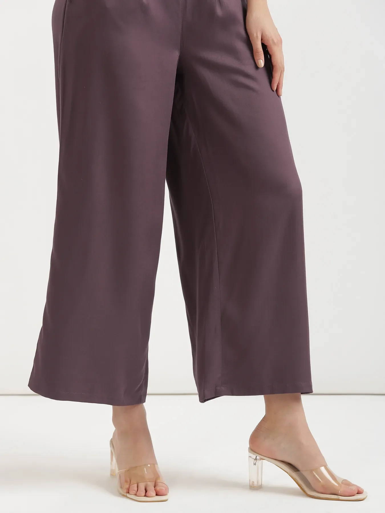 Women Brinjal Viscose Palazzo Pant - Image 12