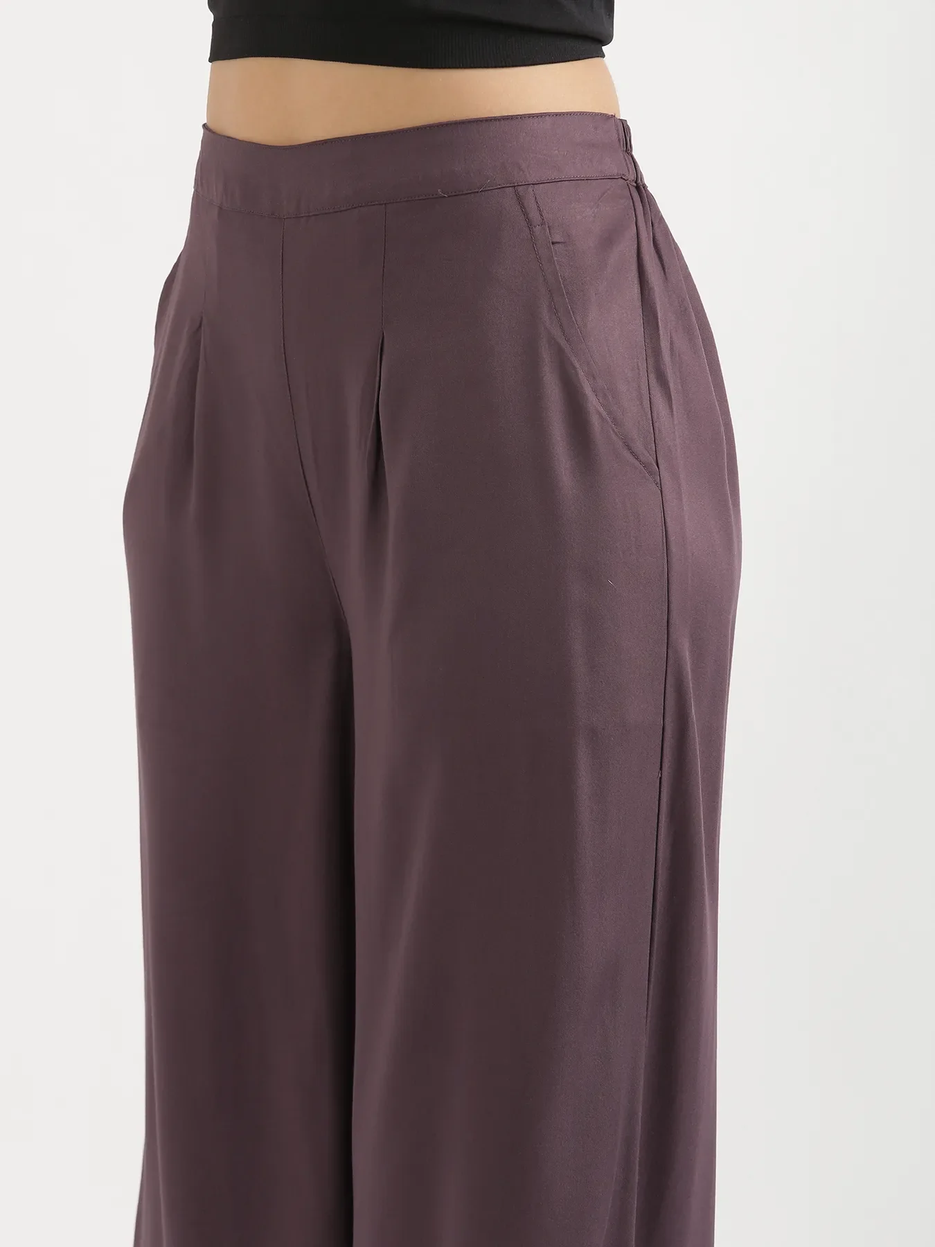Women Brinjal Viscose Palazzo Pant - Image 7