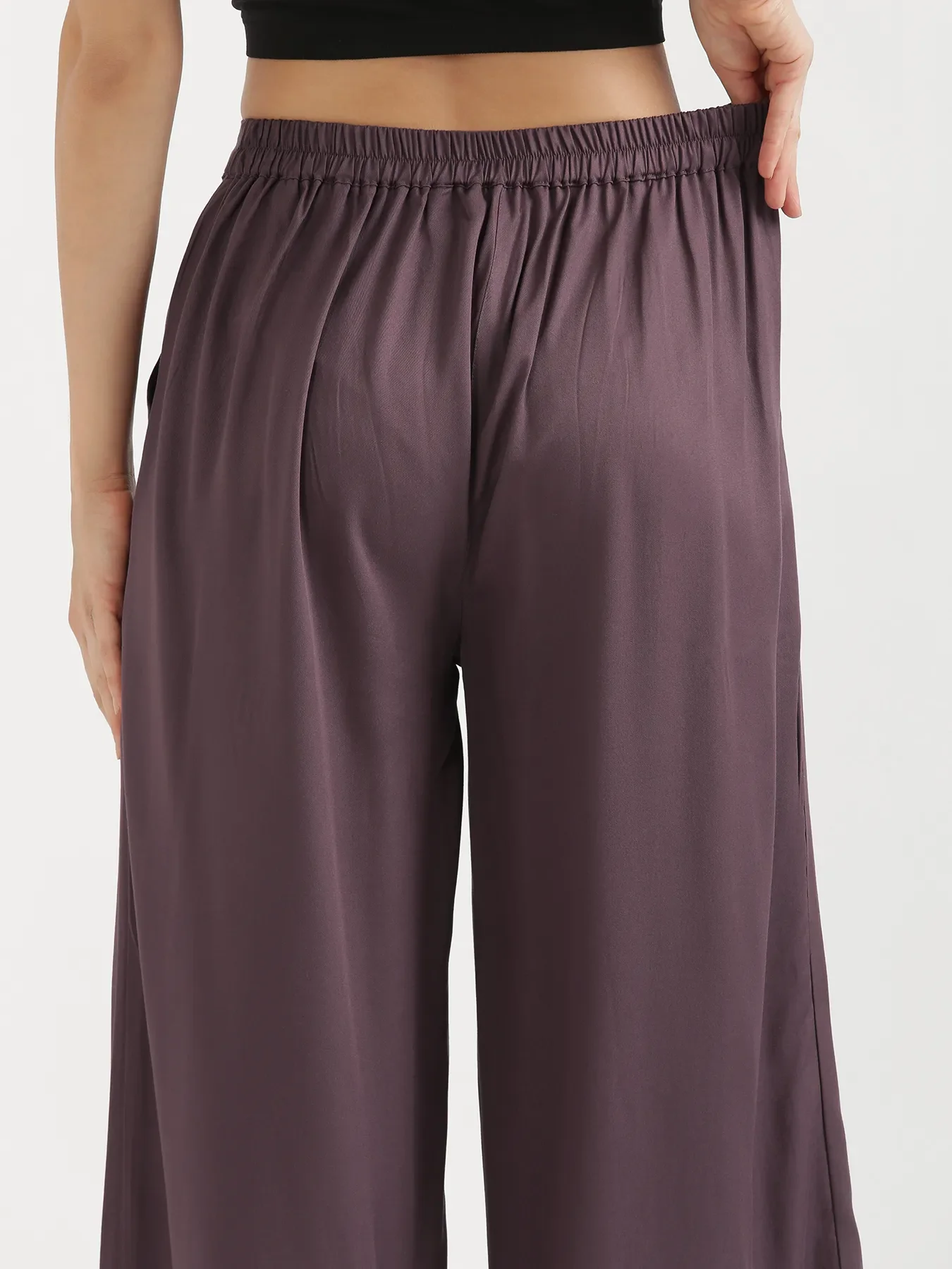 Women Brinjal Viscose Palazzo Pant - Image 9
