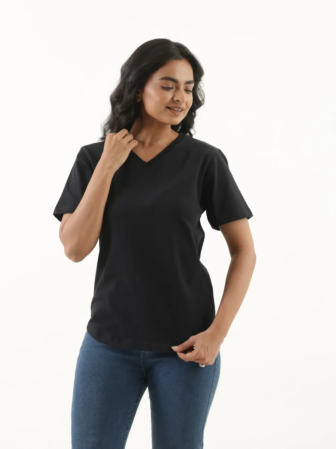 Buy Any 3 Women V-neck T-shirt - Image 3
