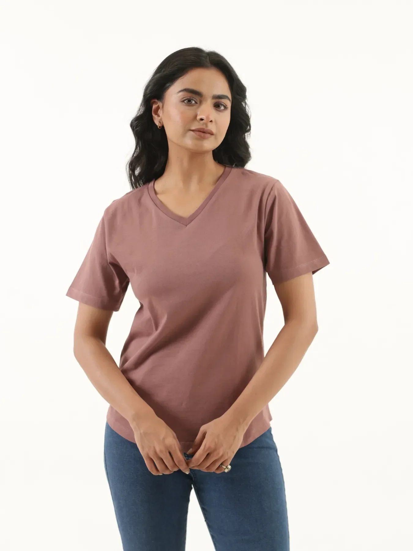 Buy Any 3 Women V-neck T-shirt - Image 9