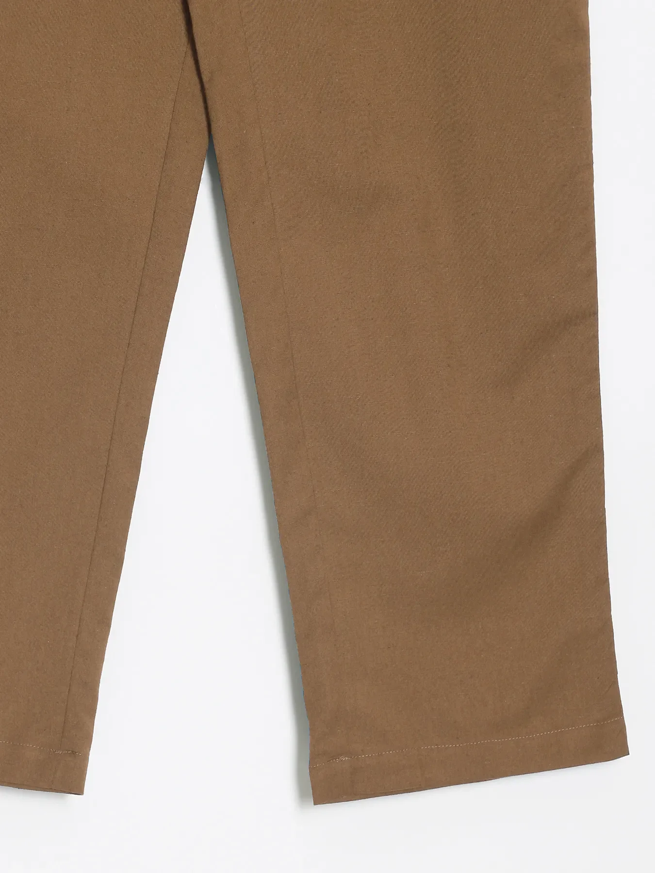 Women Coffee Brown Airy Linen Straight Pants - Image 15