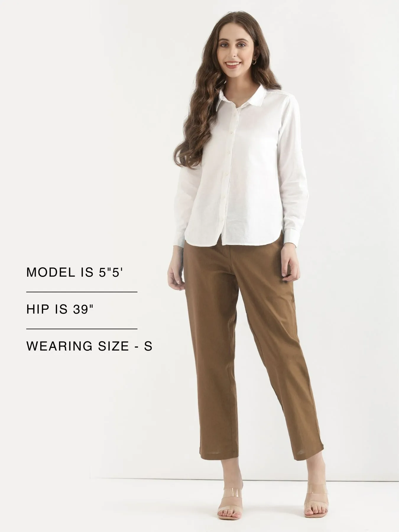 Women Coffee Brown Airy Linen Straight Pants - Image 17