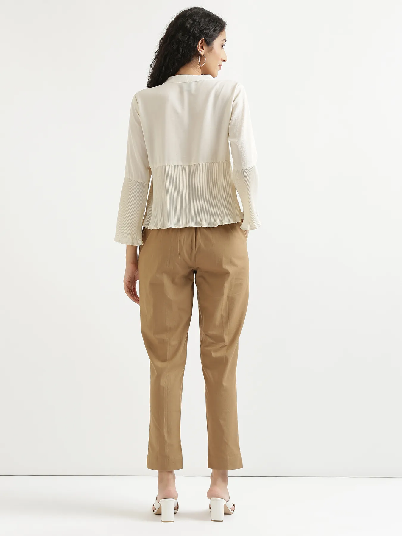 Women Coffee Brown Cotton Pant - Image 10