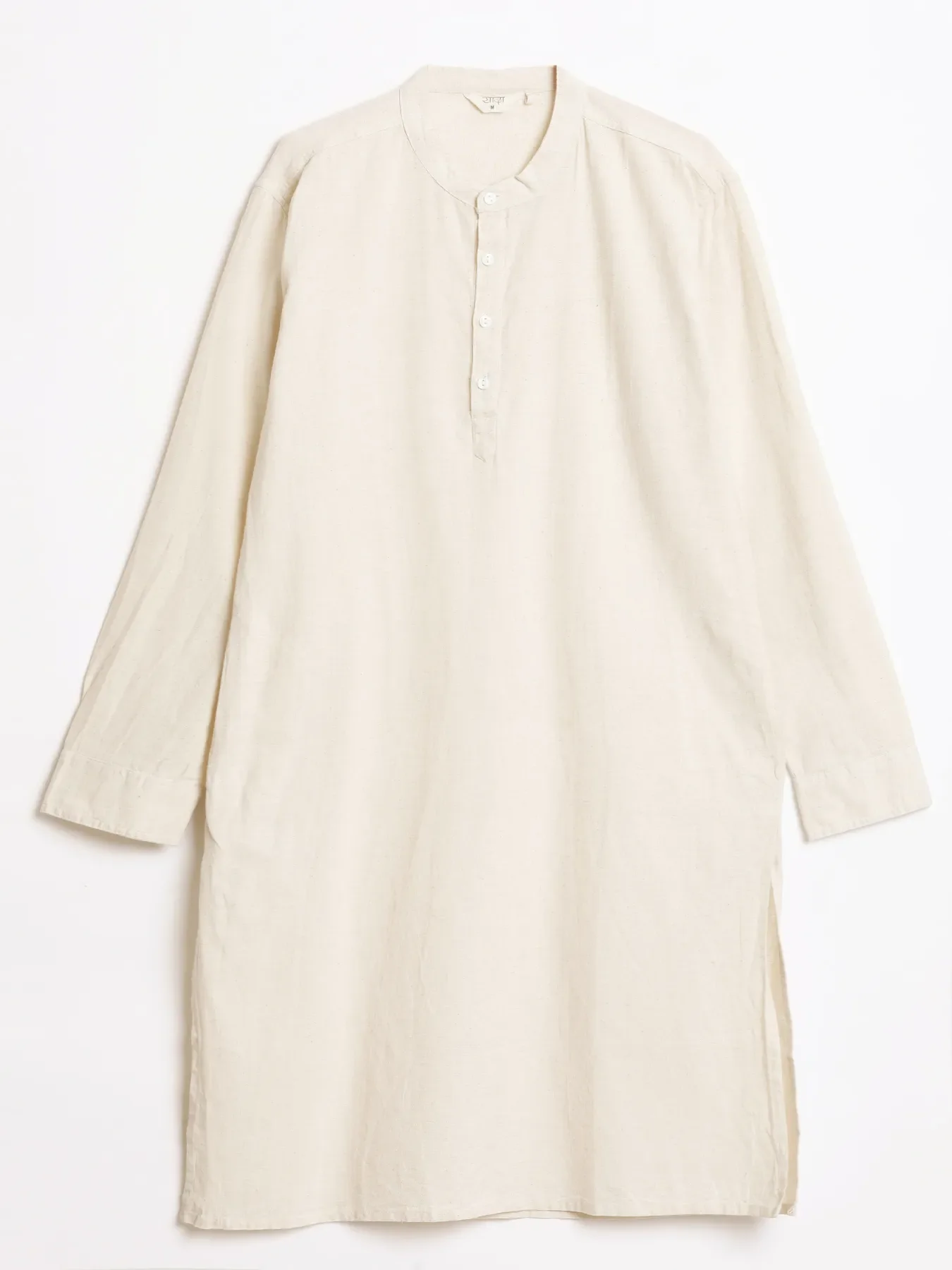 Men Ecru Airy Linen Long Kurta - Image 15