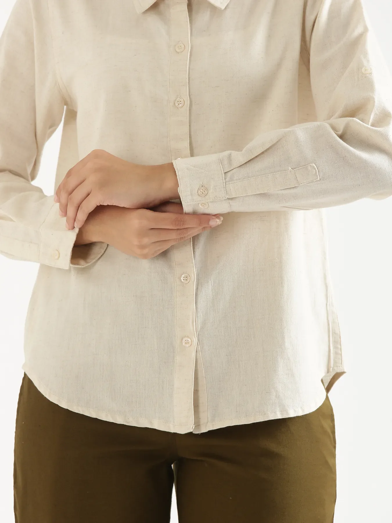 Women Ecru Airy-Linen Shirt - Image 13