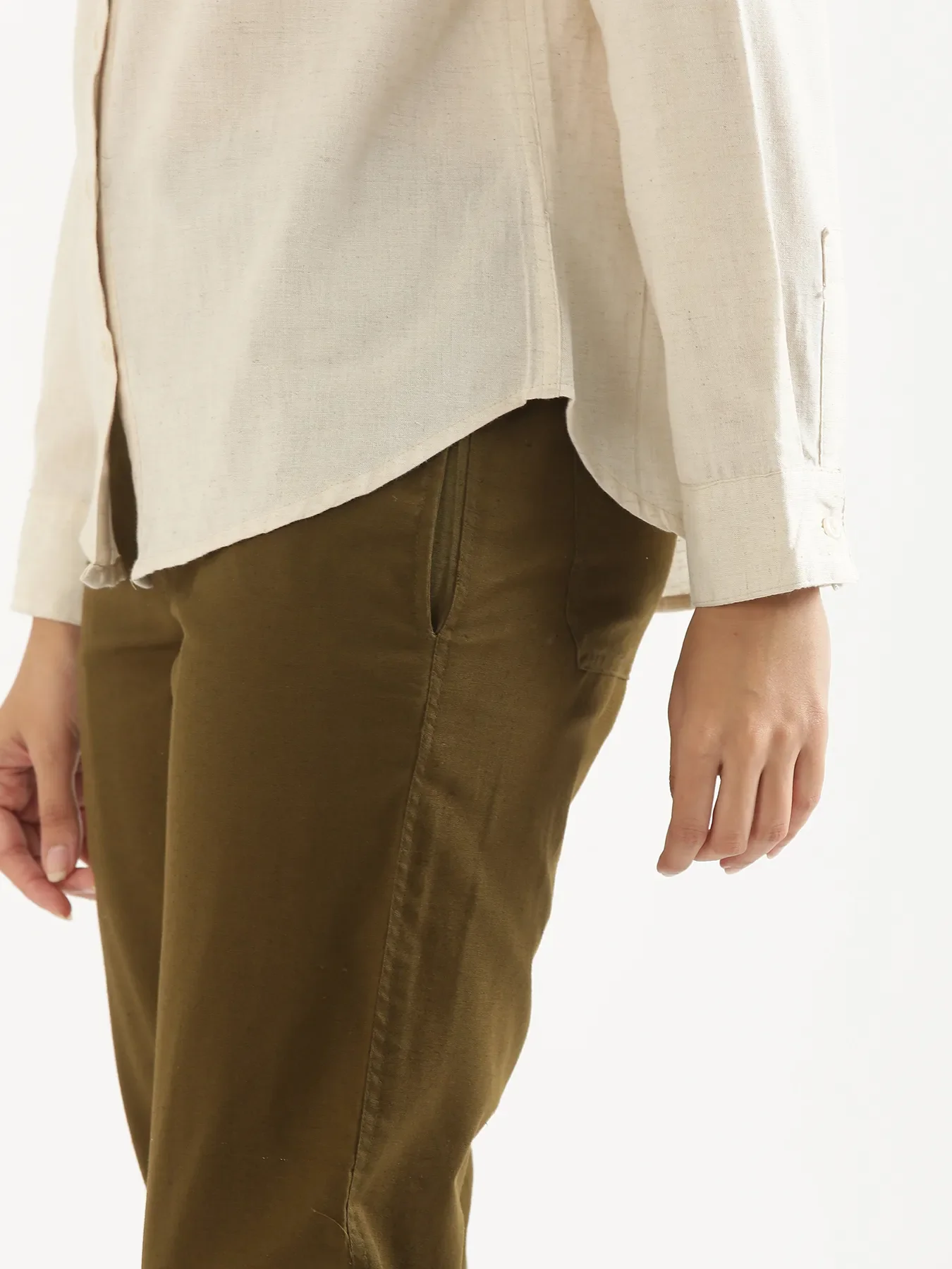 Women Ecru Airy-Linen Shirt - Image 14