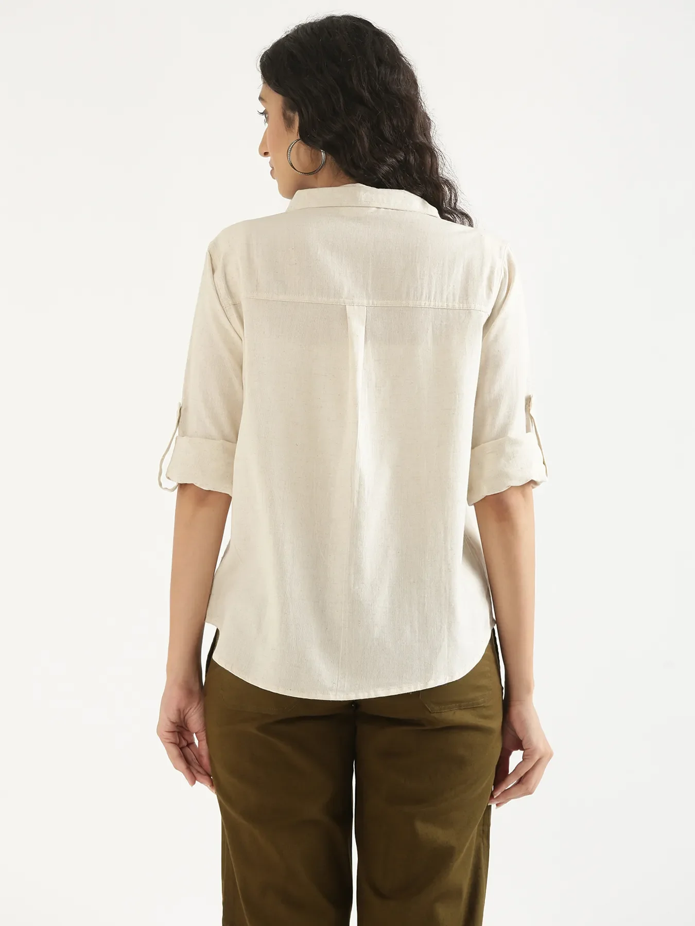 Women Ecru Airy-Linen Shirt - Image 5