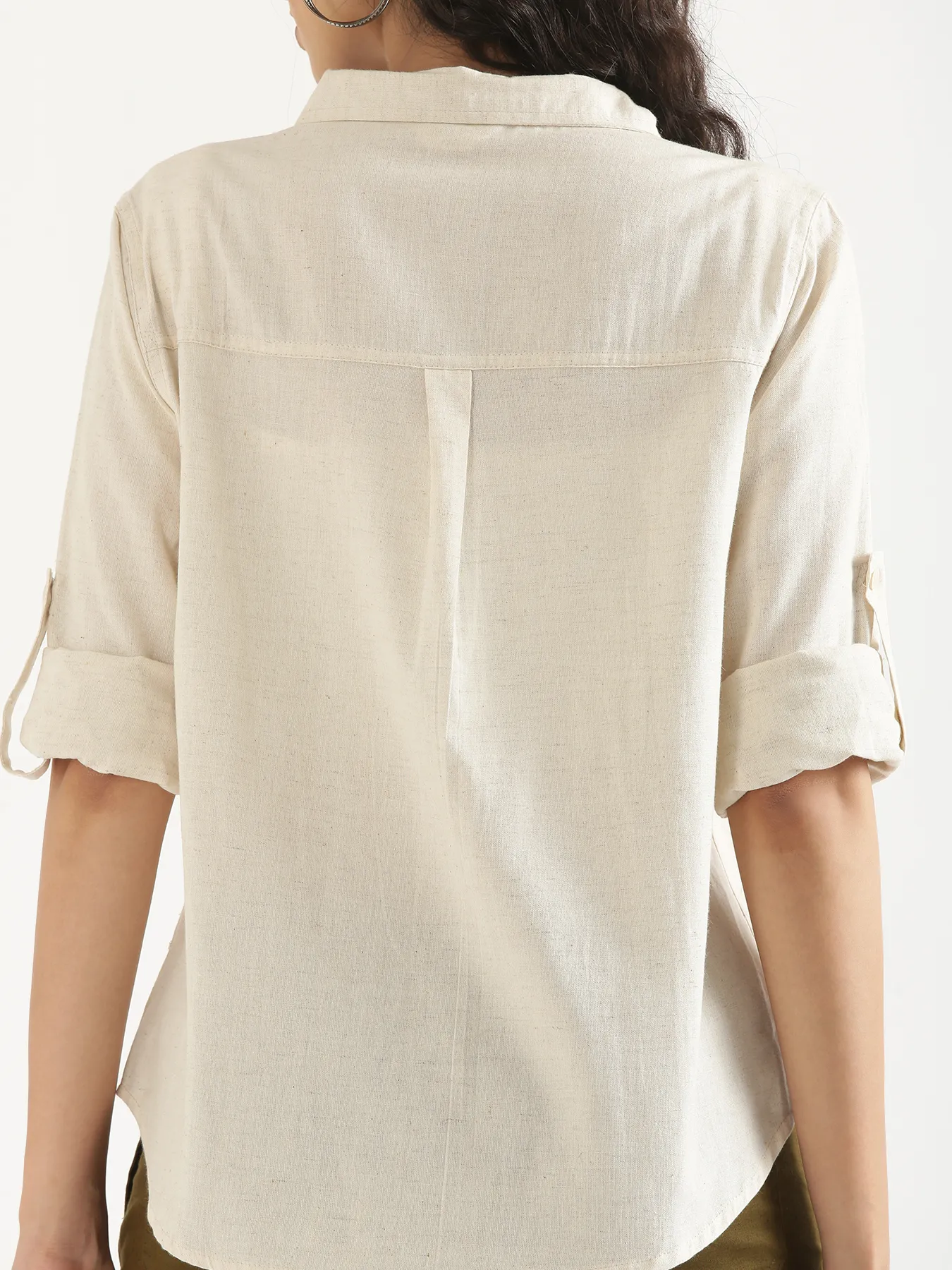 Women Ecru Airy-Linen Shirt - Image 8