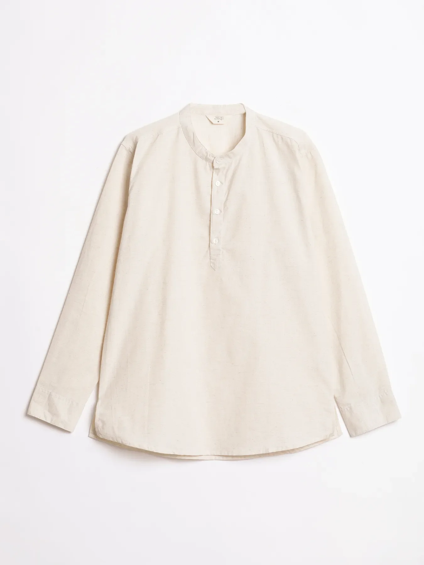 Men Ecru Airy Linen Short Kurta - Image 12