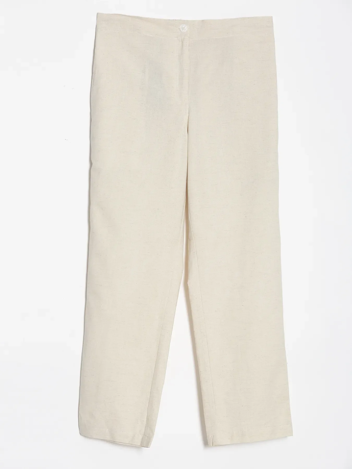 Women Ecru Airy Linen Straight Pants - Image 17