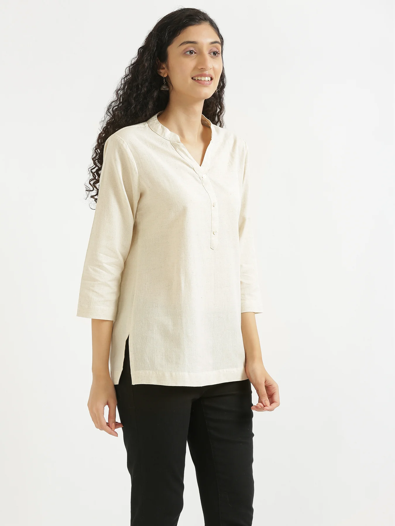 Women Mint Green & Ecru Short Kurta - Image 20