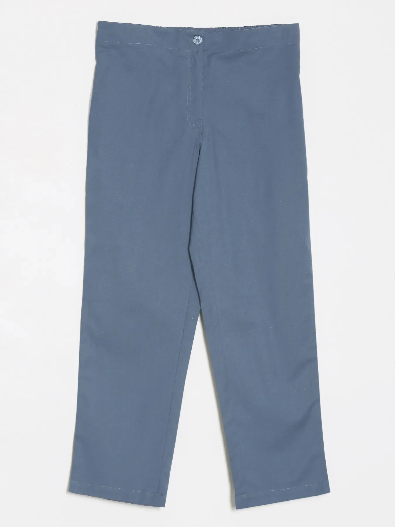 Women English Blue Airy Linen Straight Pants - Image 13