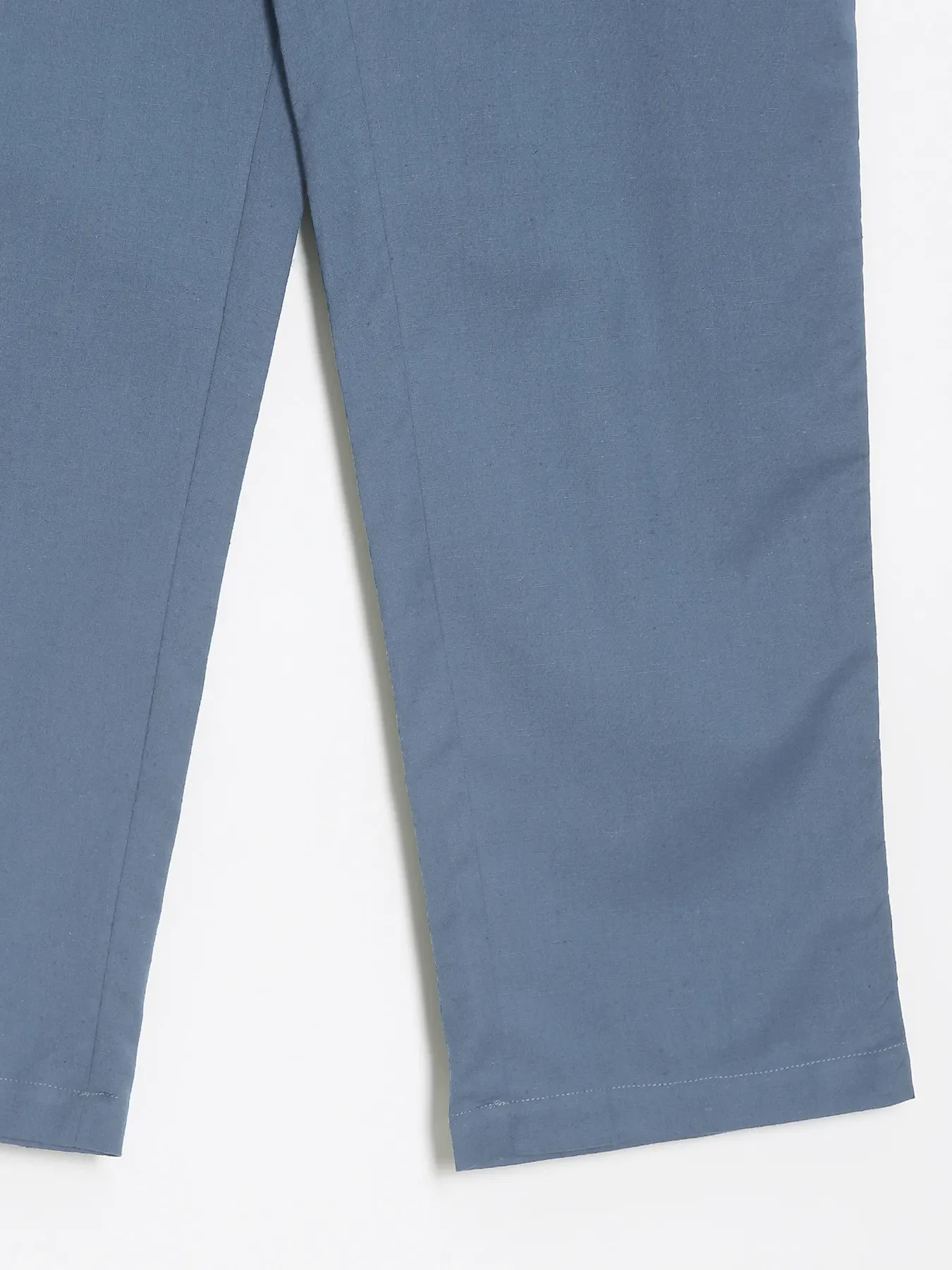 Women English Blue Airy Linen Straight Pants - Image 15