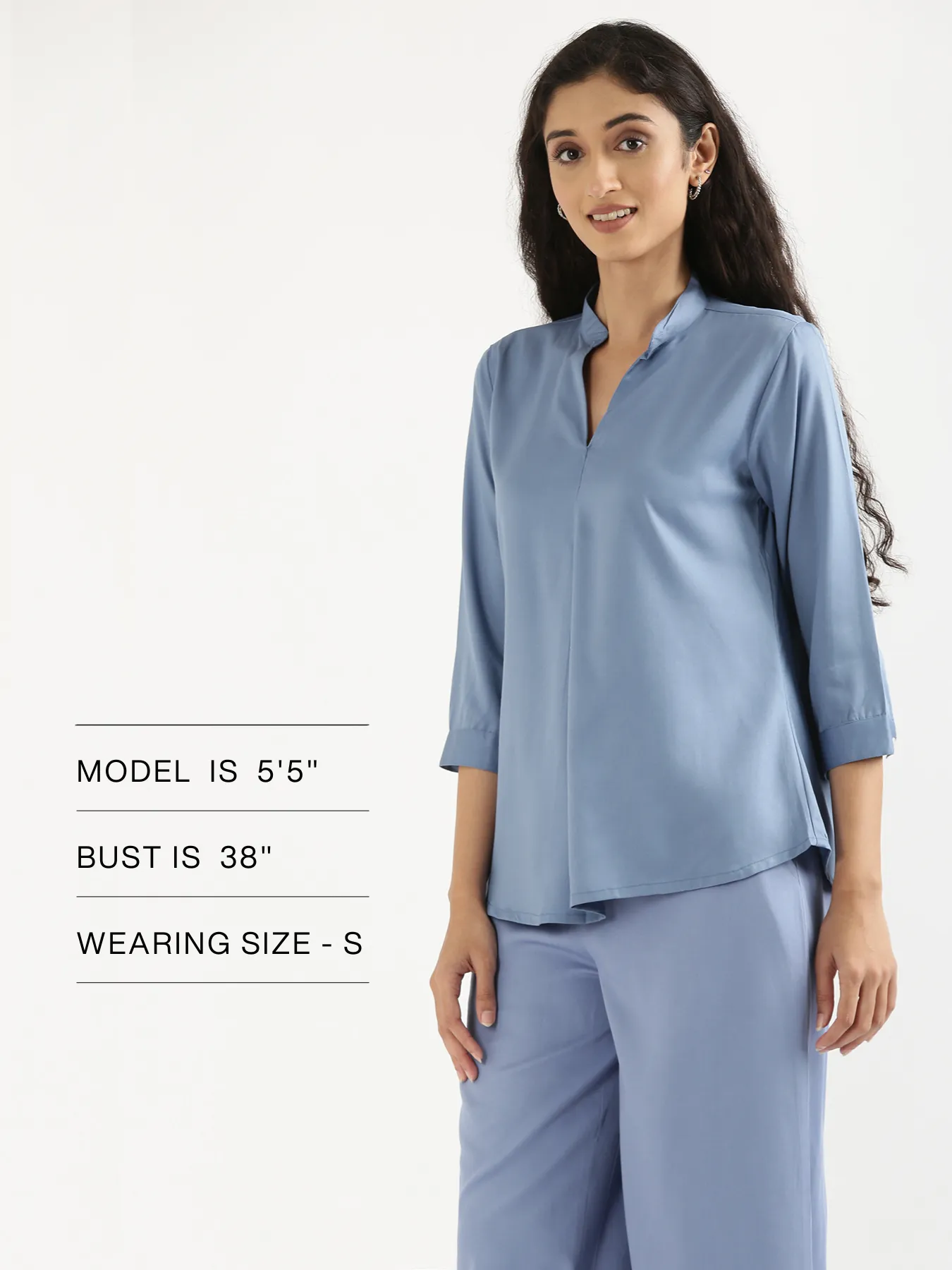 Women English Blue Viscose Pleated Top - Image 13