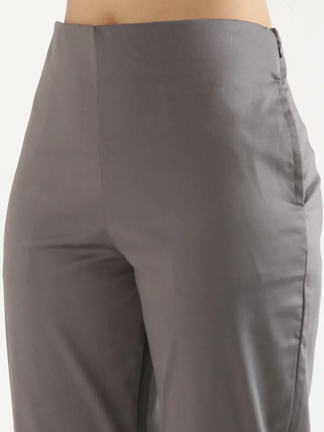 Women German Grey Straight Fit Formal Pants - Image 8