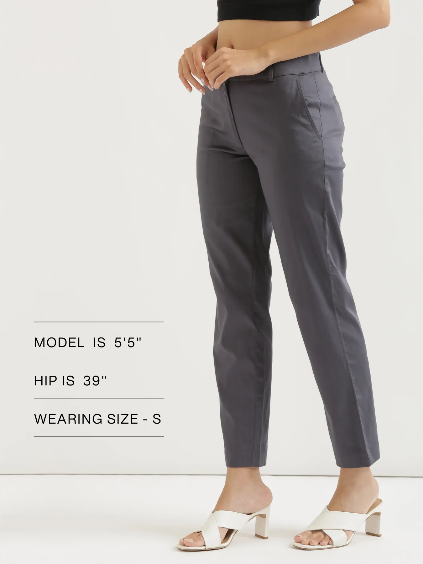 Women Grey Formal Pant - Image 11
