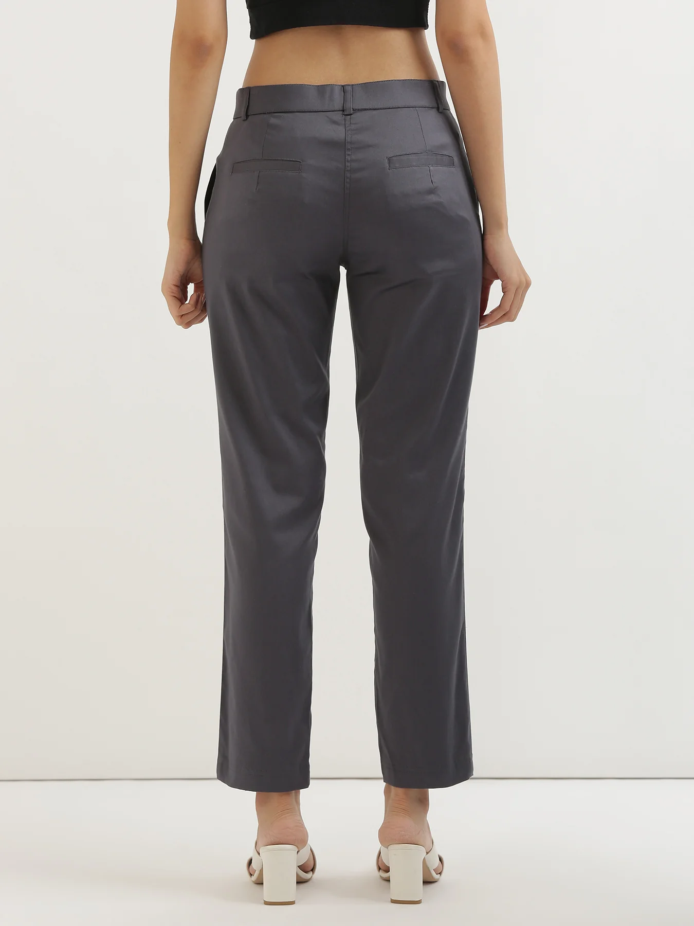 Women Grey Formal Pant - Image 5