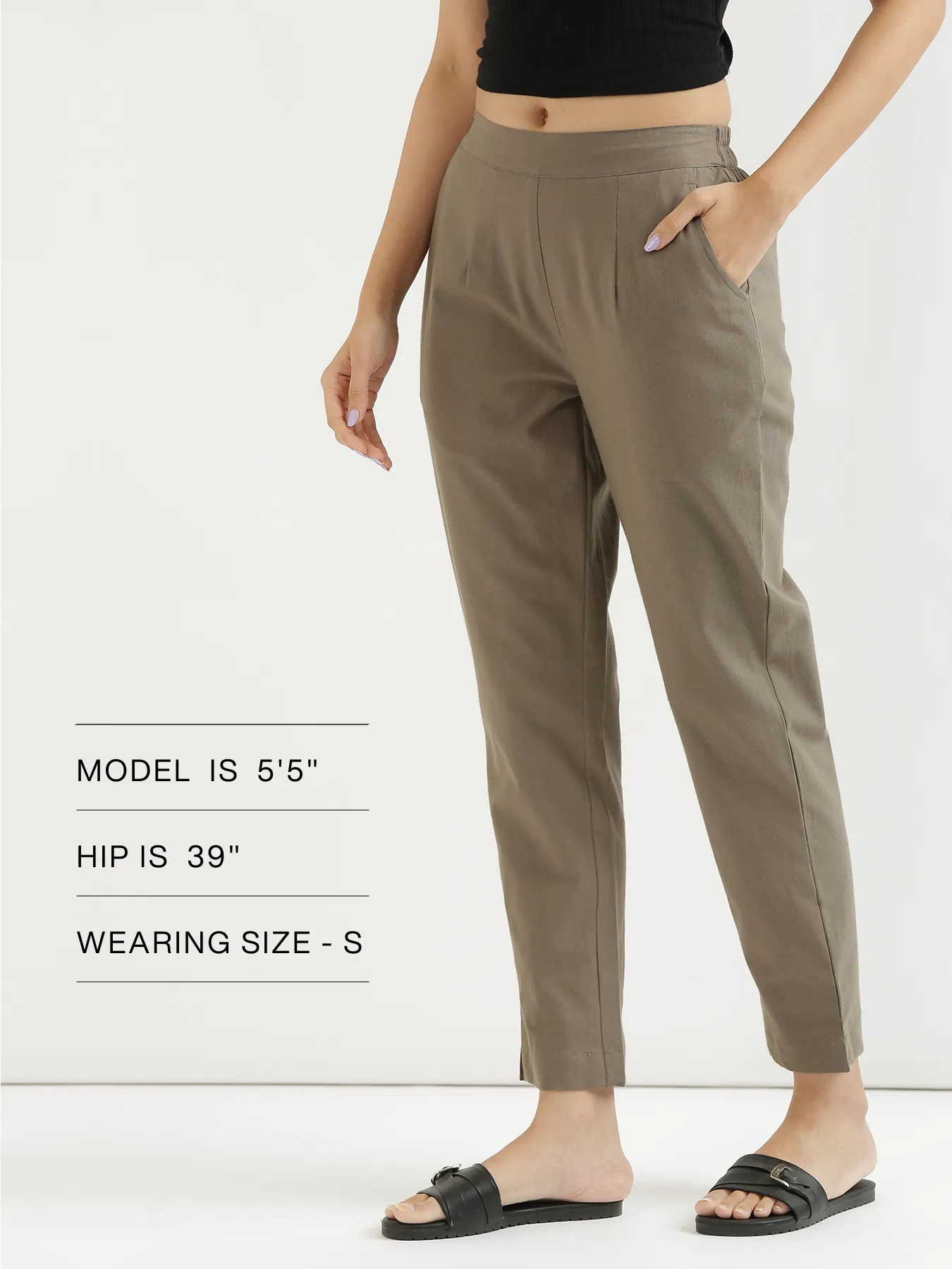 Women Grey Cotton Pant - Image 13