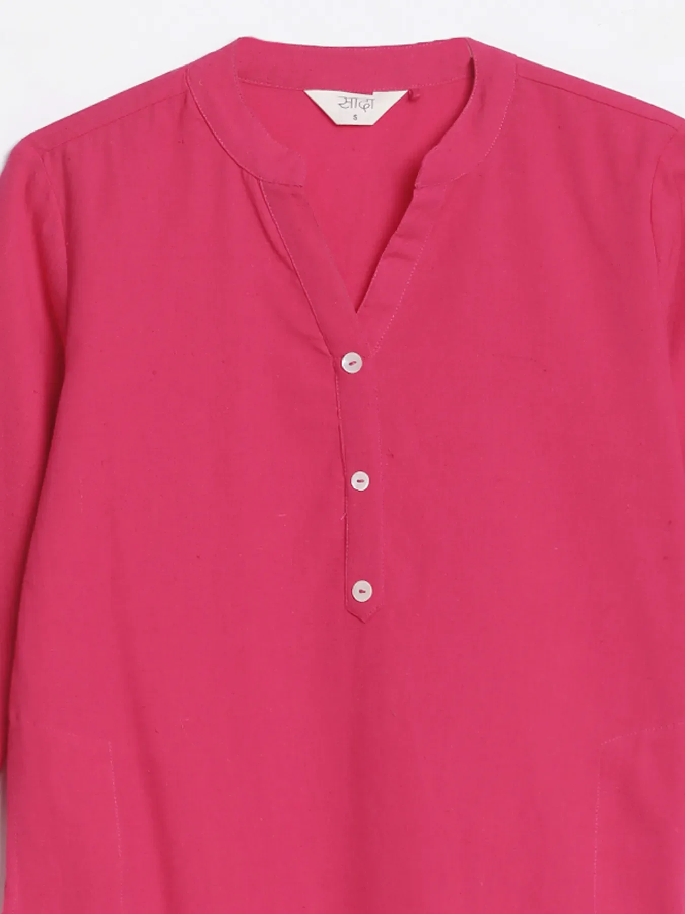 Women Hot Pink Airy Linen Long Kurta - Image 15