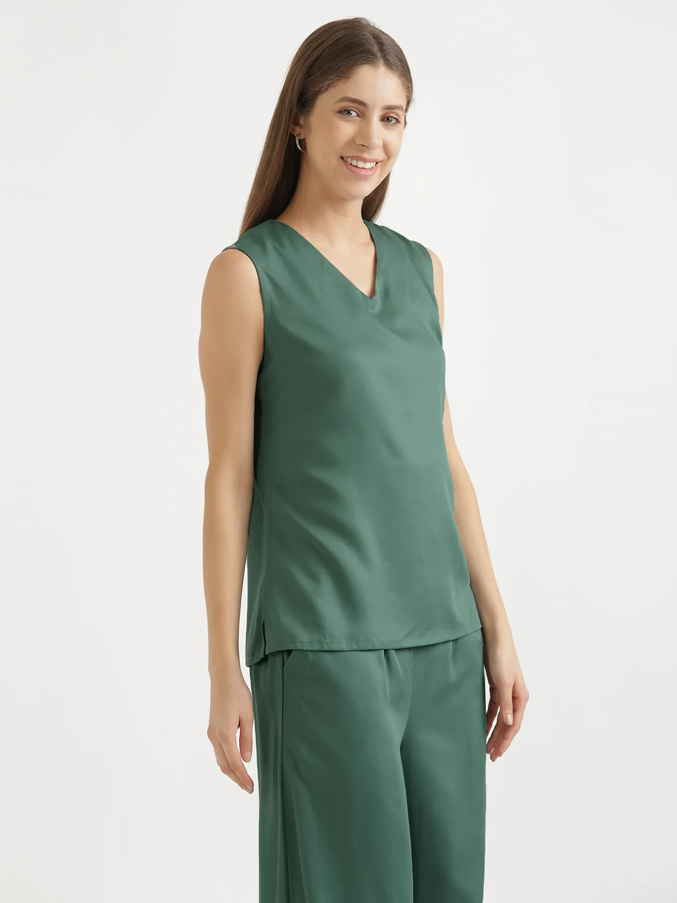 Women Jade V-Neck Sleeveless Top - Image 8