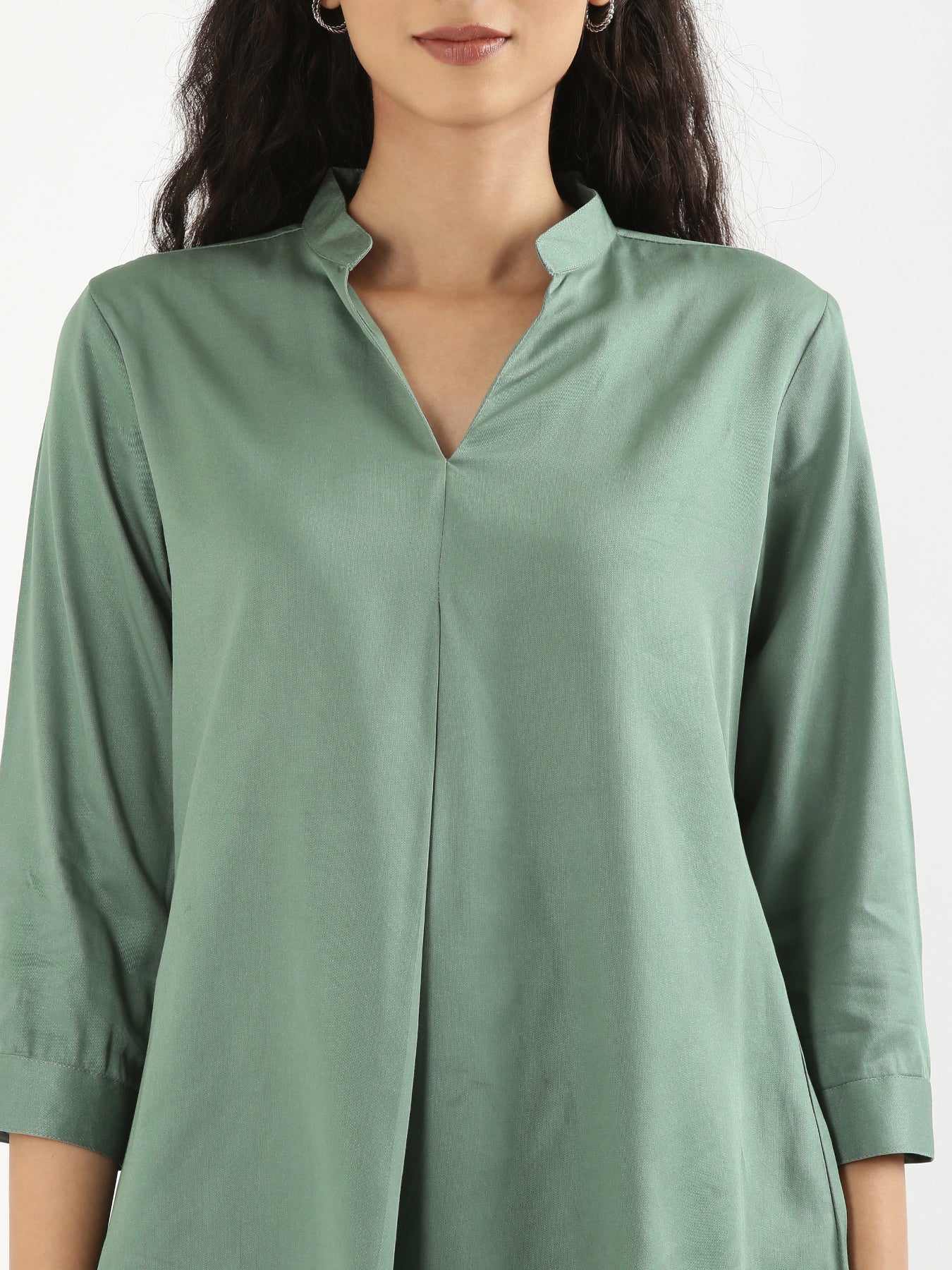 Women Jade Viscose Pleated Top - Image 10
