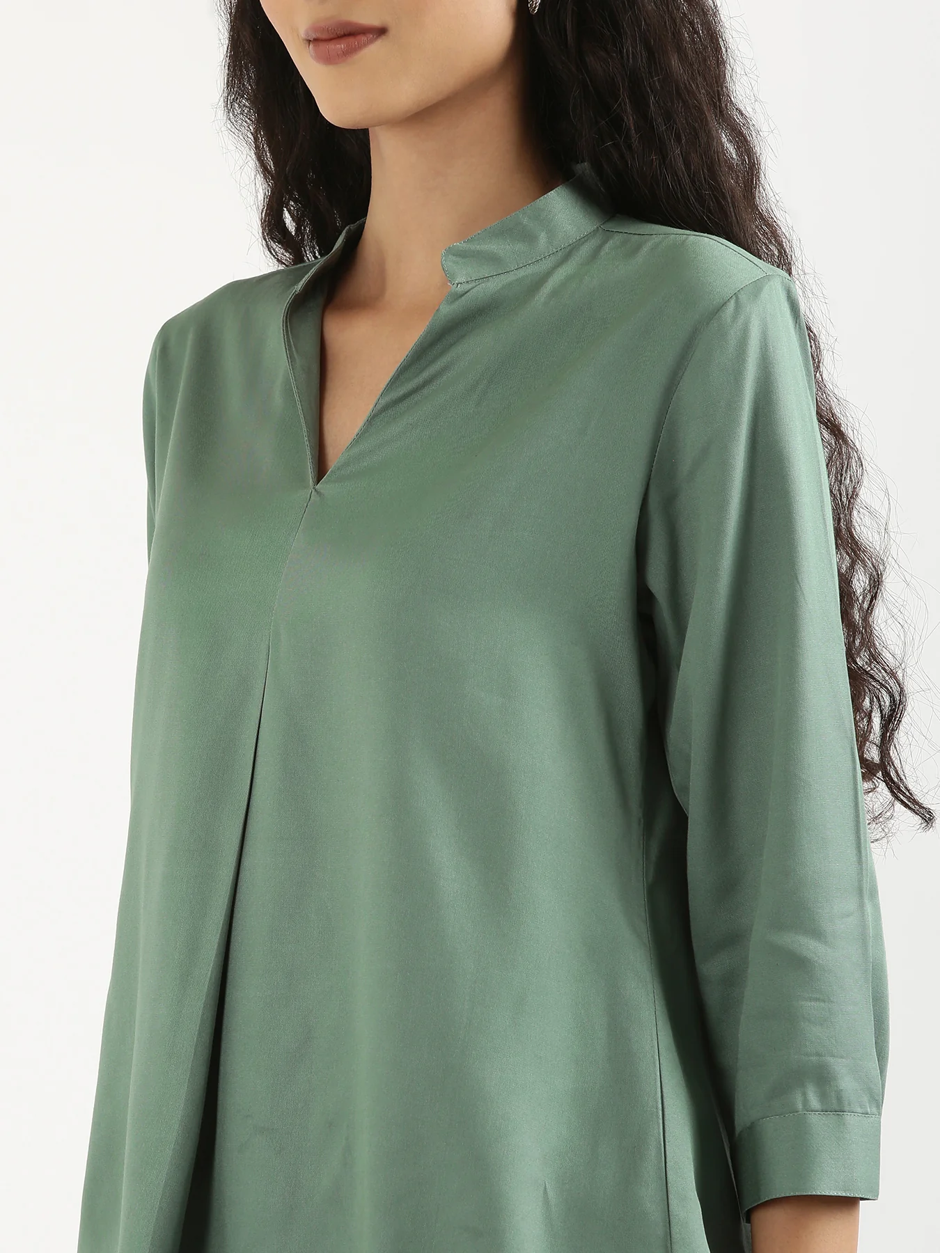 Women Jade Viscose Pleated Top - Image 11