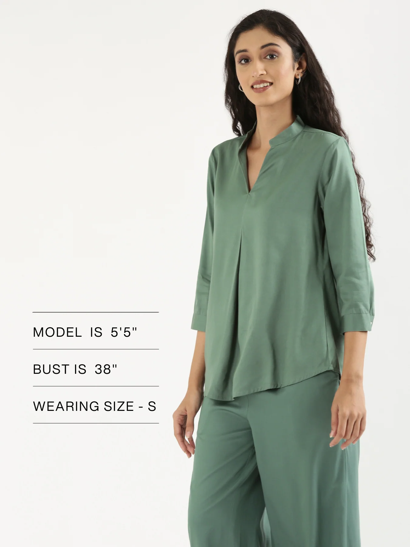 Women Jade Viscose Pleated Top - Image 13