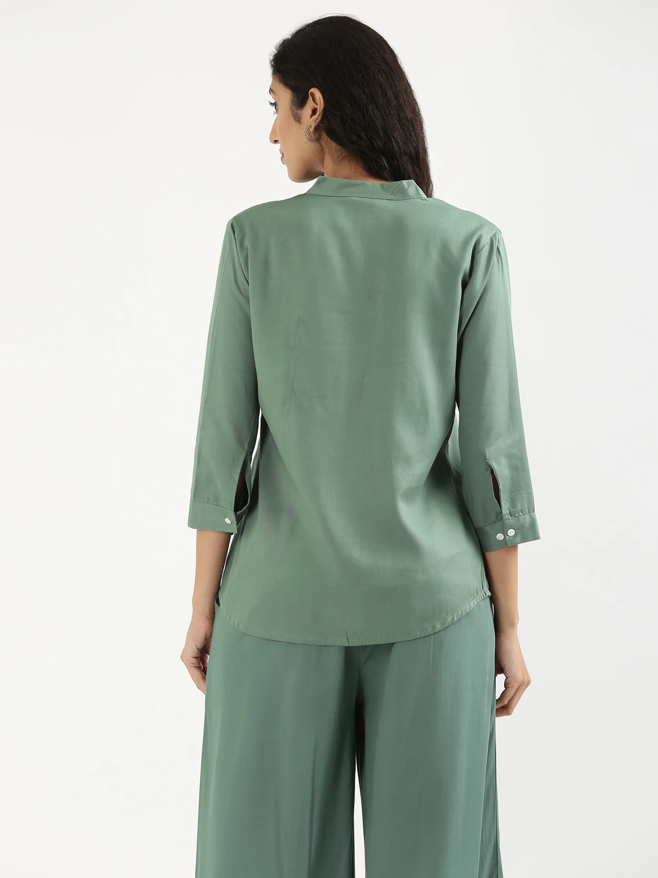 Women Jade Viscose Pleated Top - Image 7