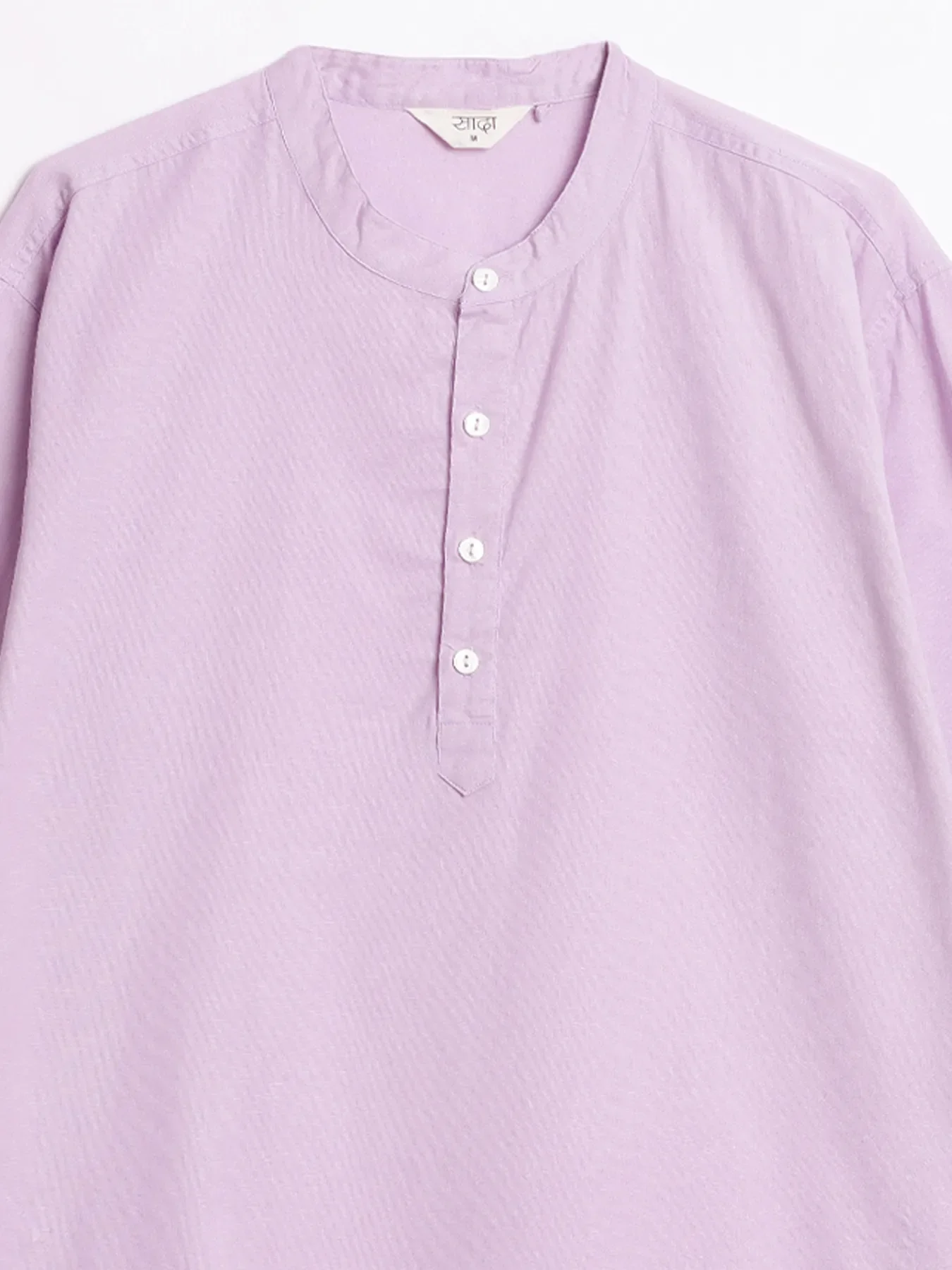 Men Lilac Airy Linen Long Kurta - Image 14