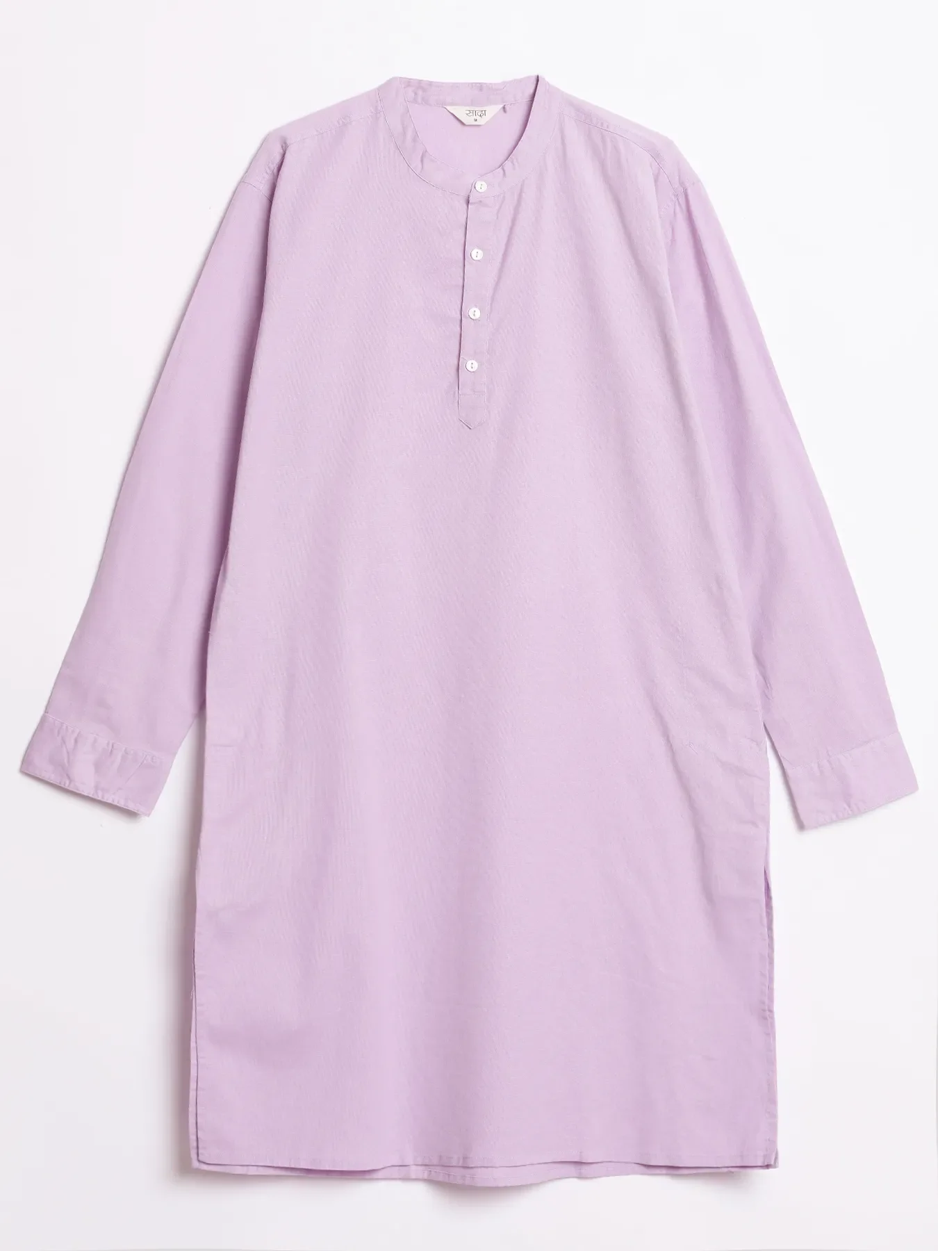 Men Lilac Airy Linen Long Kurta - Image 15