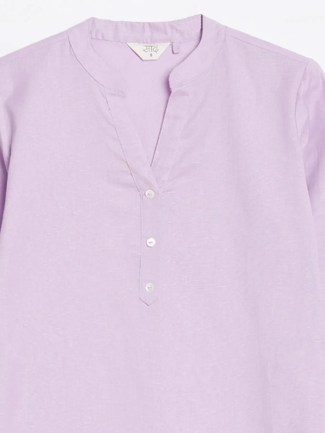 Women Lilac Airy Linen Long Kurta - Image 14