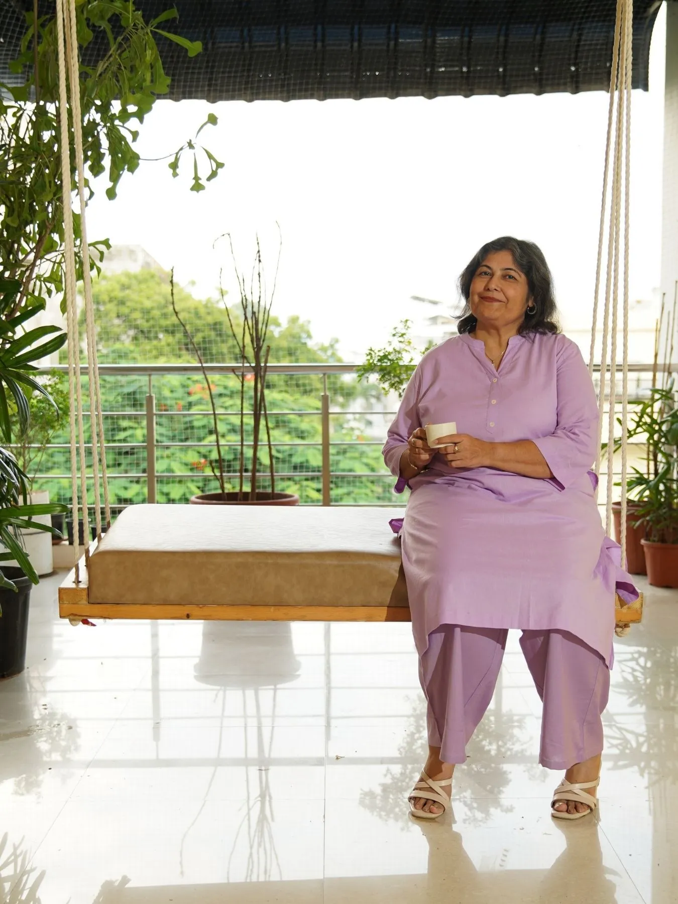 Lilac Airy Linen Long Kurta Co-ord Set - Image 11