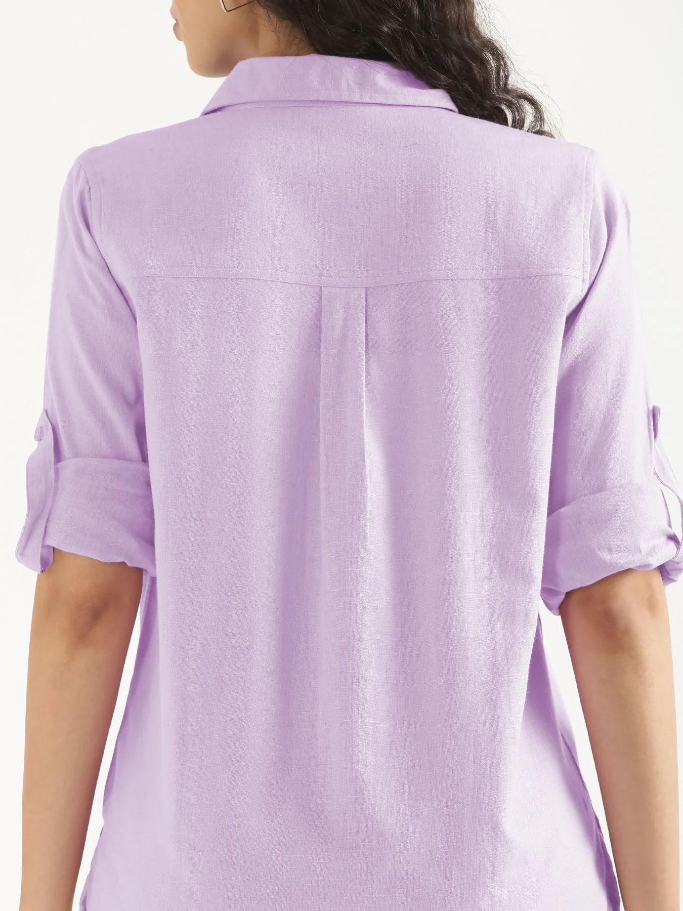 Women Lilac Airy-Linen Shirt - Image 10