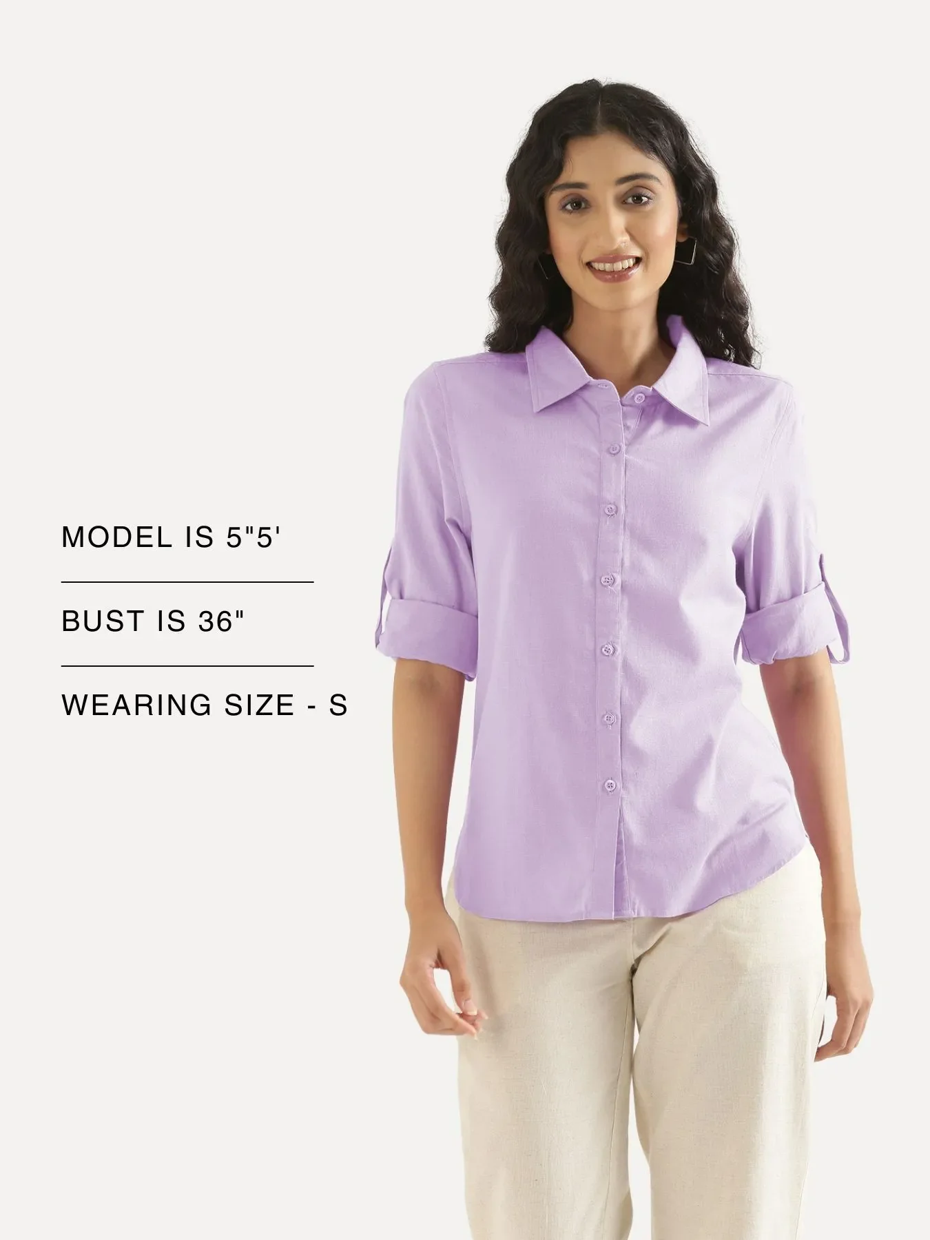 Women Lilac Airy-Linen Shirt - Image 15