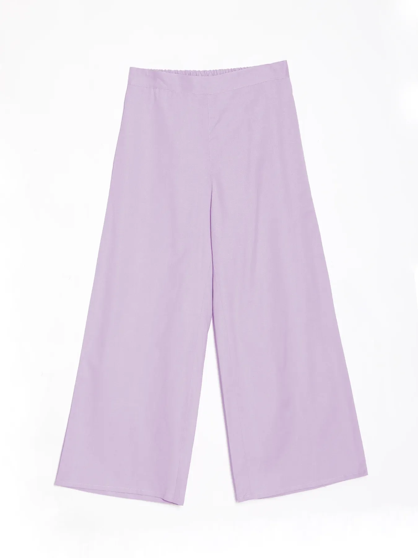 Women Lilac Airy Linen Wide Leg Pant - Image 12