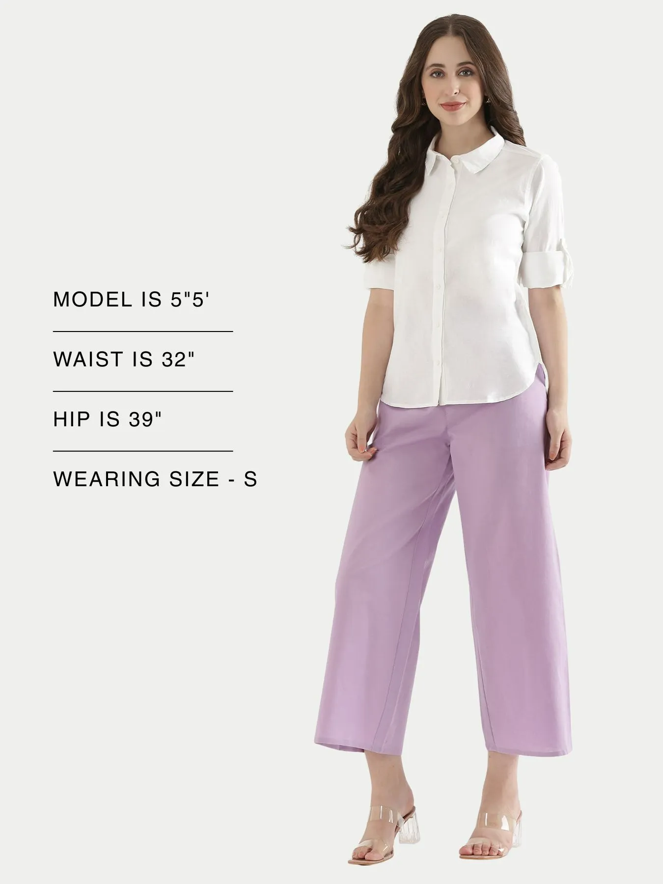 Women Lilac Airy Linen Wide Leg Pant - Image 13