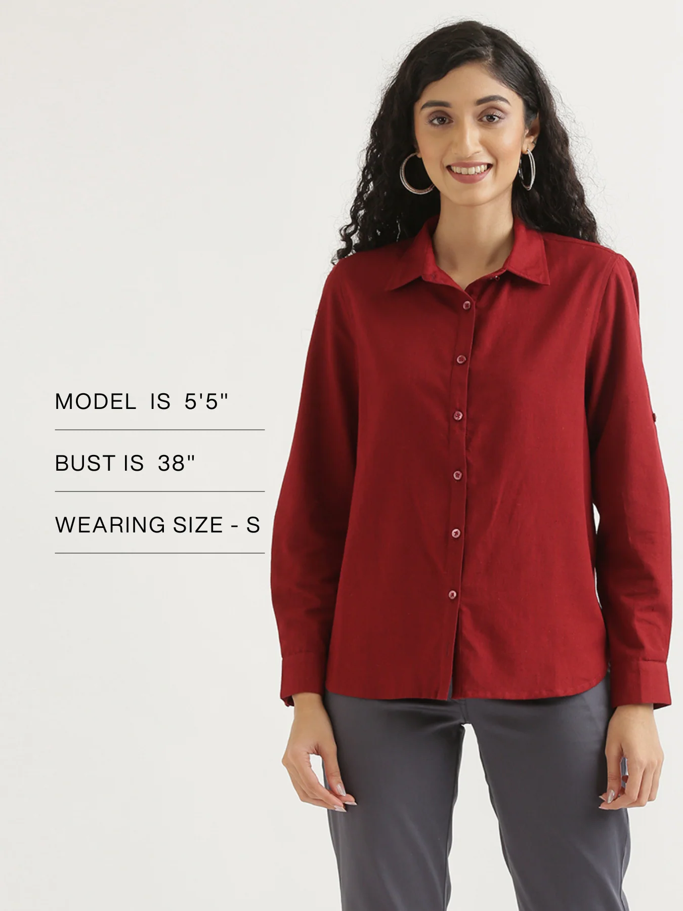 Women Maroon Airy-Linen Shirt - Image 15