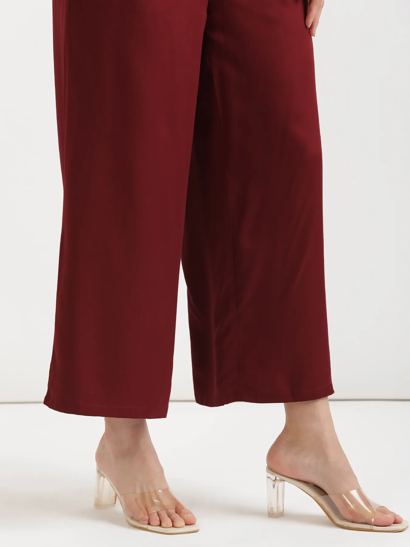 Women Maroon Viscose Palazzo Pant - Image 12