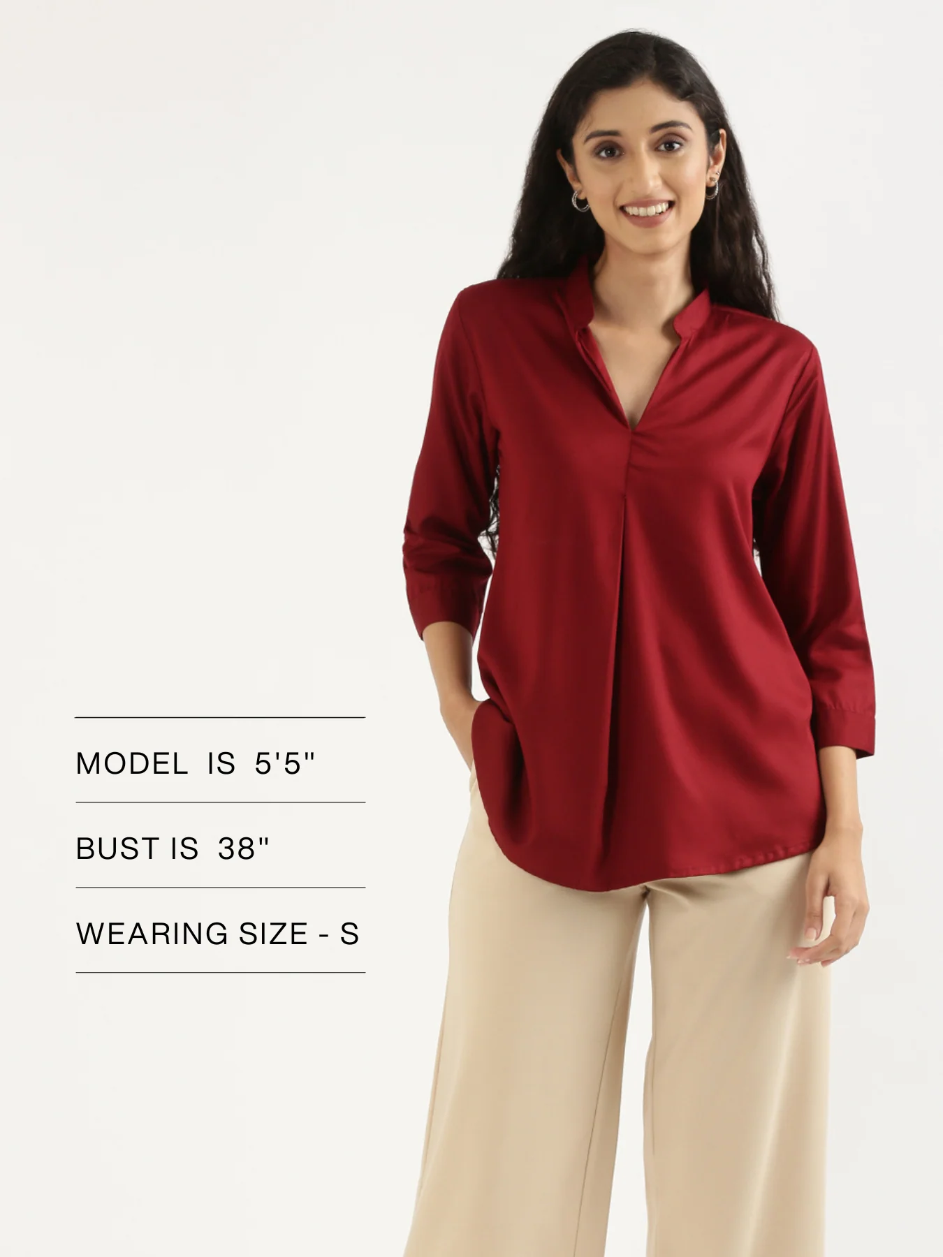 Women Maroon Viscose Pleated Top - Image 14