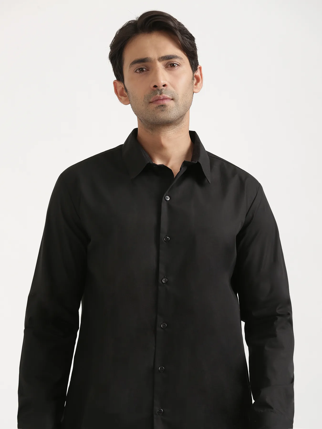 Men Black Better Cotton Full Sleeve Shirt - Image 5