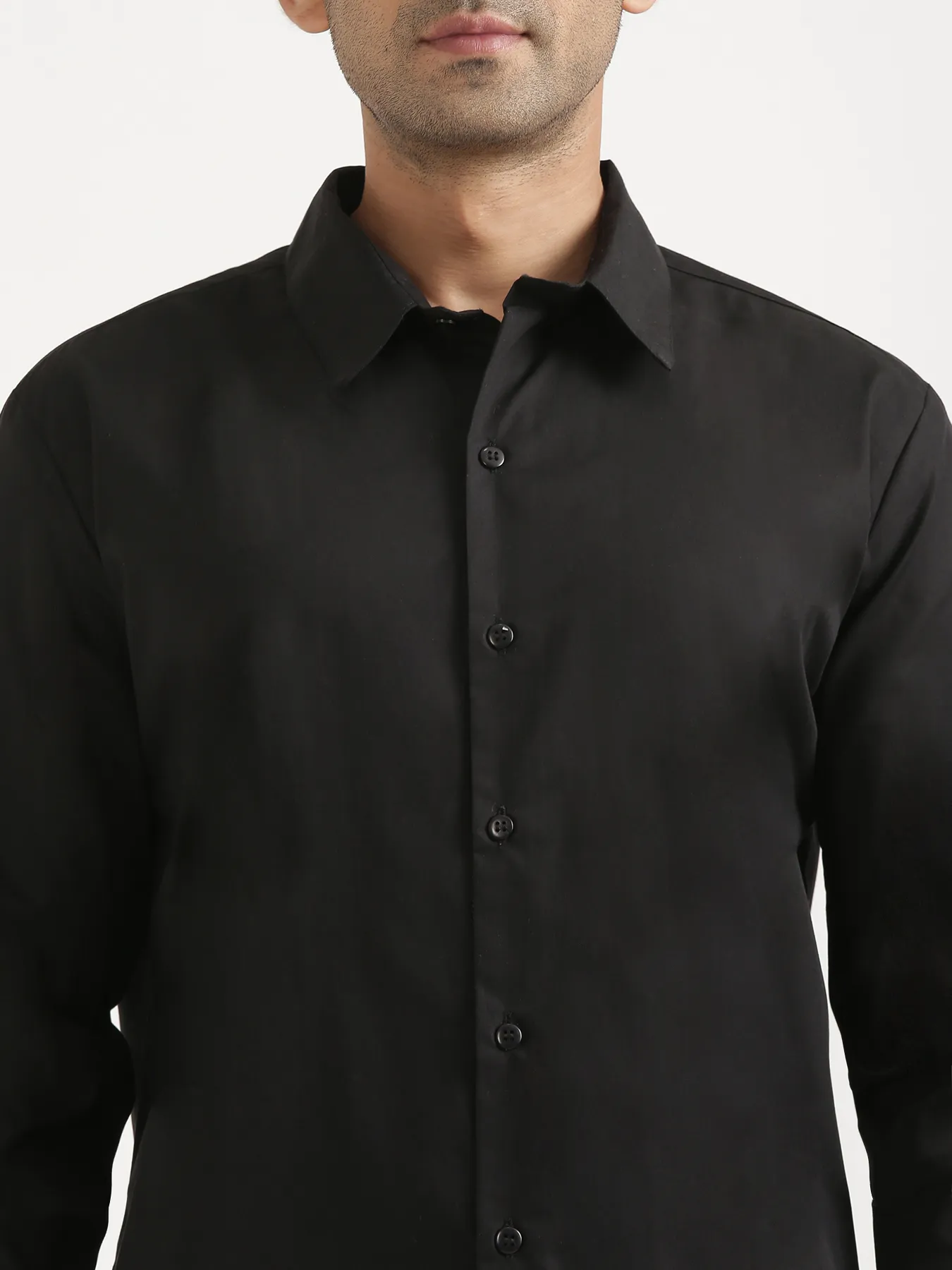 Men Black Better Cotton Full Sleeve Shirt - Image 7
